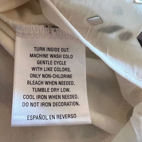 Style & Co Cream Lace Polka Dot Tank Top Layered Chiffon Size L - Picture 7 of 11